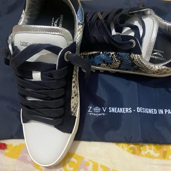 Zadig & Voltaire Blue Python Sneakers - Picture 5 of 7